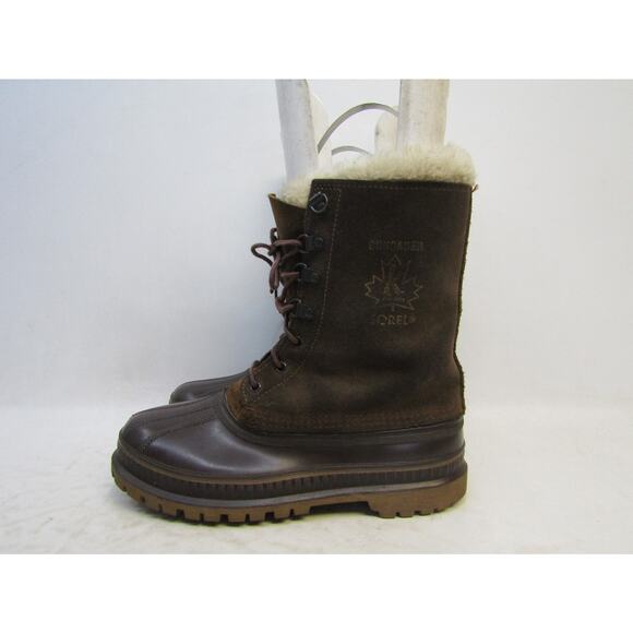 Sorel Mens Size 7 M Brown Leather Rubber Waterproof Lace Up  display picture 1